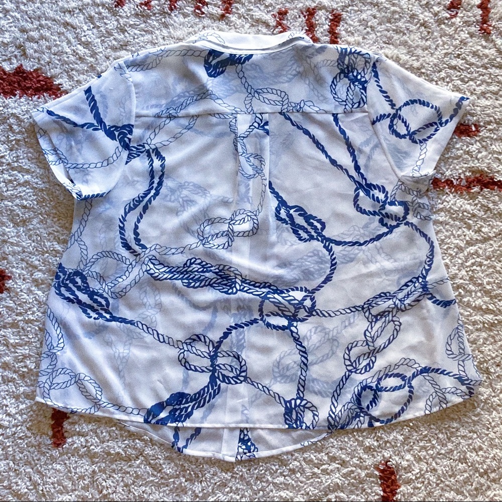 CABI Blue Rope Pattern Shirt Medium - Picture 2 of 2